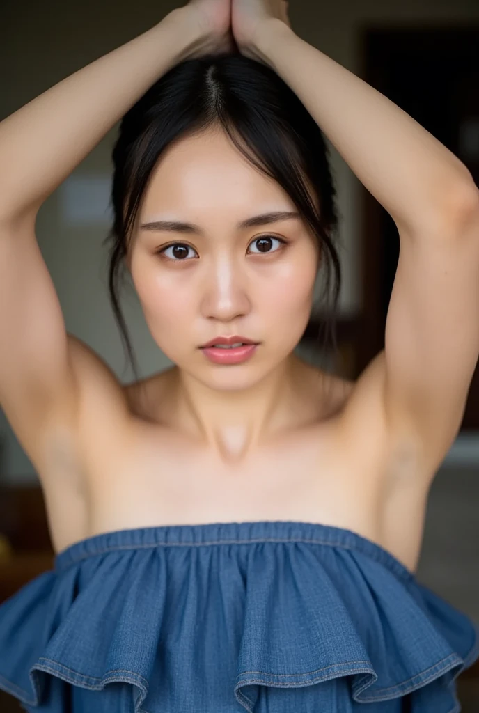 naked, (15 yo), face with no make-up, Japanese, bed room,
