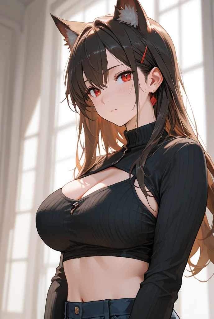 Slim waist, Constriction, 8K, Photorealista, Large bust, bodyguard, red blush, they look spicy, Formidable, sitting open legs, strong lighting, (Nargas), Looking back, fit derrier, posterior view, bottom less, Raised hands,White T-back,T-back that digs into the buttocks, thighs thighs thighs thighs,Voluptuous body,she only wears thong、Plump body and beautiful nipples、Dynamite Body、White thigh length toned muscle structure, ((((ultrahigh resolution)))), best quality, high resolution,1girl, kneeling, ((red eyes)), glowing_eyes, neon eyes, (ultra detailed eyes:0.7, beautiful and detailed face, detailed eyes:0.9), bright lighting, large chested, ((perfect hands)), beautiful lighting, ((beautiful)), cat ears, twin-tails, good anatomy, correct proportions, sexy, naughty, smirk, lewd, blush, seductive, seductive smile, attractive girl, sexy girl, lewd girl, intricate details, chromatic aberration, (masterpiece), ultra details, ultra quality, navel, white highlights, sharp eyes, (looking at viewer), detailed face, detailed iris, glossy lips, glow, neon lightlacklight:1.4), nsfw, teasing, masterpiece, excellent quality, high quality, partially submerged, bangs, very long hair:1.2) eyelashes, detailed face, detailed eyes, confident smile, detailed lips, night, wooden floor, breast, (Detailed ultra-oily shiny skin:1.1), (extremely detailed CG unity 8k wallpaper), (masterpiece), (best quality), (ultra detailed), finely detail, (Depth of field), black hair, red eyes, translucent bunnysuit