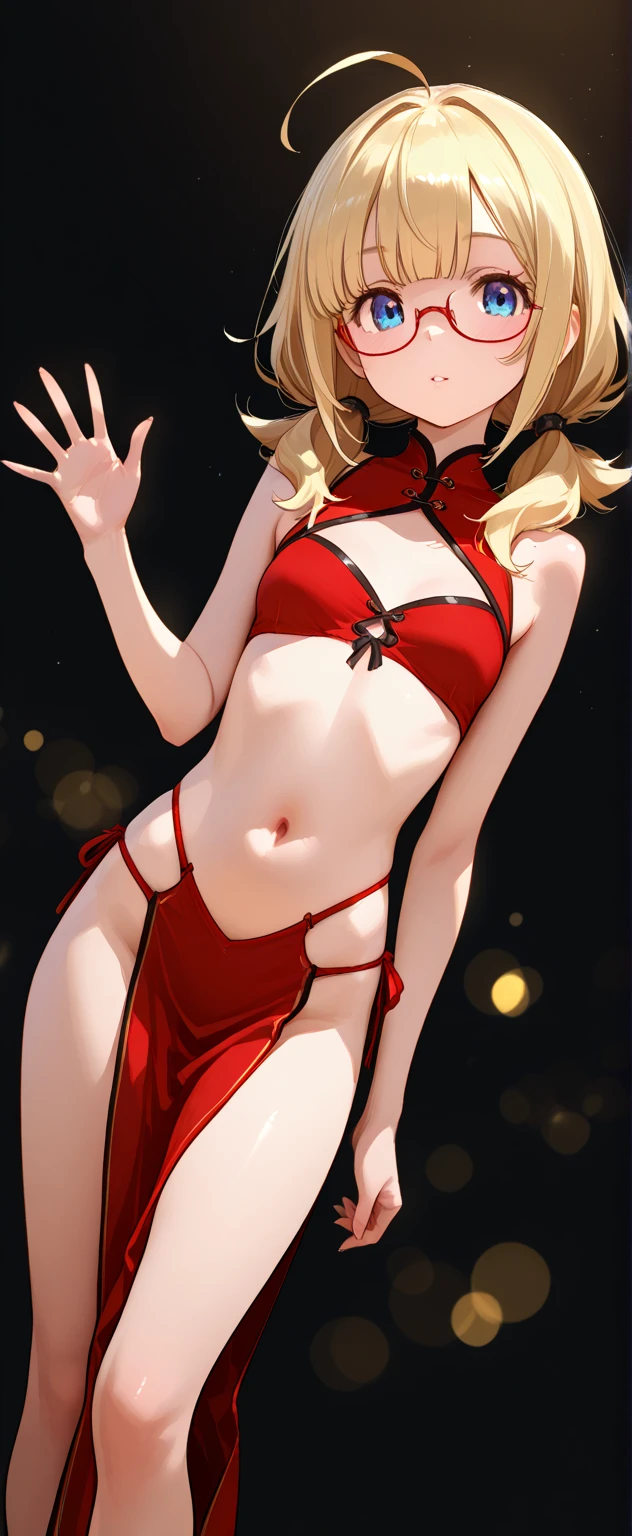 score_9, score_8_up, score_7_up, score_6_up, score_5_up, score_4_up, 1 girls, solo, full body, extreme detail, Masterpiece, Best Quality, beautiful, high-res image, rating_explicit, evil smile, demon horns, demon tail, succubus, golden eyes, golden hair, dark skin, Expression excited, wearing red lace nightgown, sitting on a chair, crossed legs, water droplets, sexy thighs, standing , Pool, (seductive:1.1), night, moonlight, perfect lighting, perfect hands, perfect fingers, extremely detailed 8k, very delicate and beautiful
