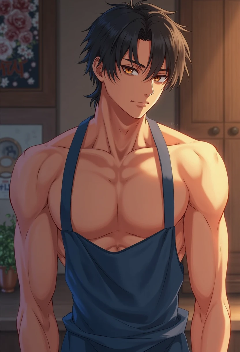 bara, male focus, muscular male, 1boy, , pectorals, muscular, solo, bulge, abs, large pectorals, scar, underwear, navel, black hair, white male underwear, short hair, male underwear, topless male, scar on arm, erection under clothes, scar on chest, pants, bound wrists, blue eyes, male pubic hair, erection, full calidad, 4k, full HD, alta definición, calidad de cine 
