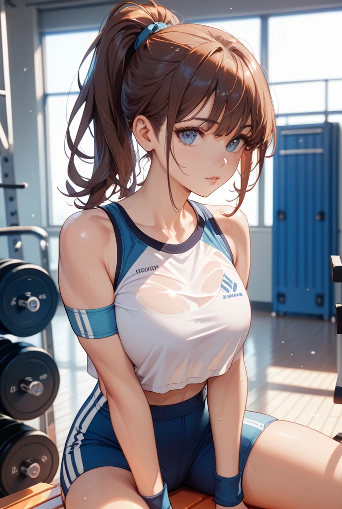Top Riding Exercise Bike Women, japanes, Sporty physique, Young Pretty Gravure Idol, Young Gravure Idol, Young Sensual Gravure Idol, Realistic Young Gravure Idol, Young skinny gravure idol, At the gym, Sporty, fit girl,