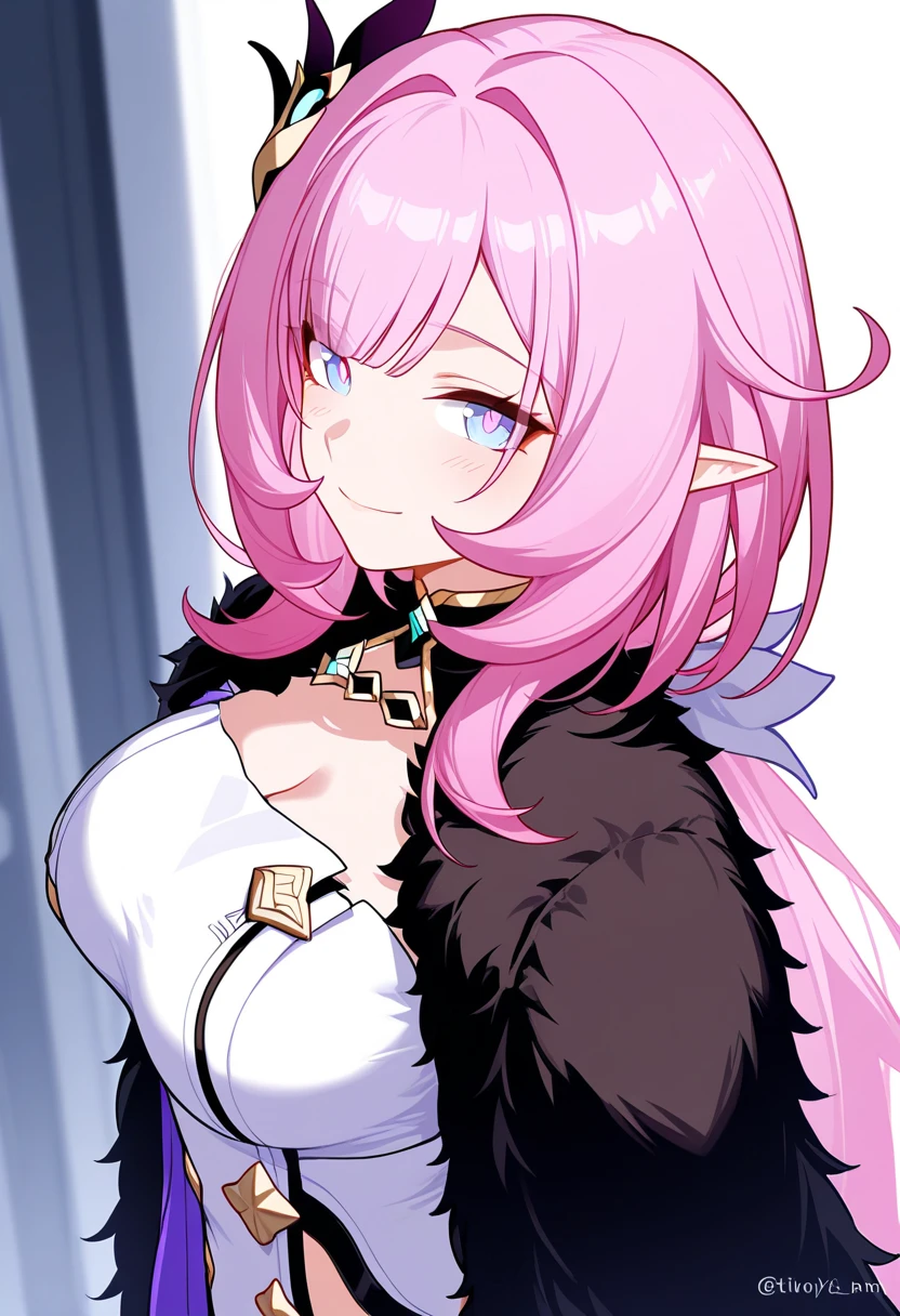 (pov_hand:1.3), masterpiece, best quality, very aesthetic, absurdres, newest,(pink vibrator remote switch in pov_hand, pov:1.2), cowboy_shot, 1girl, focus on girl, embarrassed, blush, lovely, one_eye_closed, open_mouth, tear_in_eyes, saliva, sweatdrop on thighs, sticky , vibrator cord bulge, vibrator in garter, In a crowd,Surrounded by people,miniskirt, pantyhohite_sweater, virgin-killing_sweater,,Yae Miko,Yae Miko(genshin impact), long pink hair, fox ears , purple eyes, a large gold ornament,,on sofa,