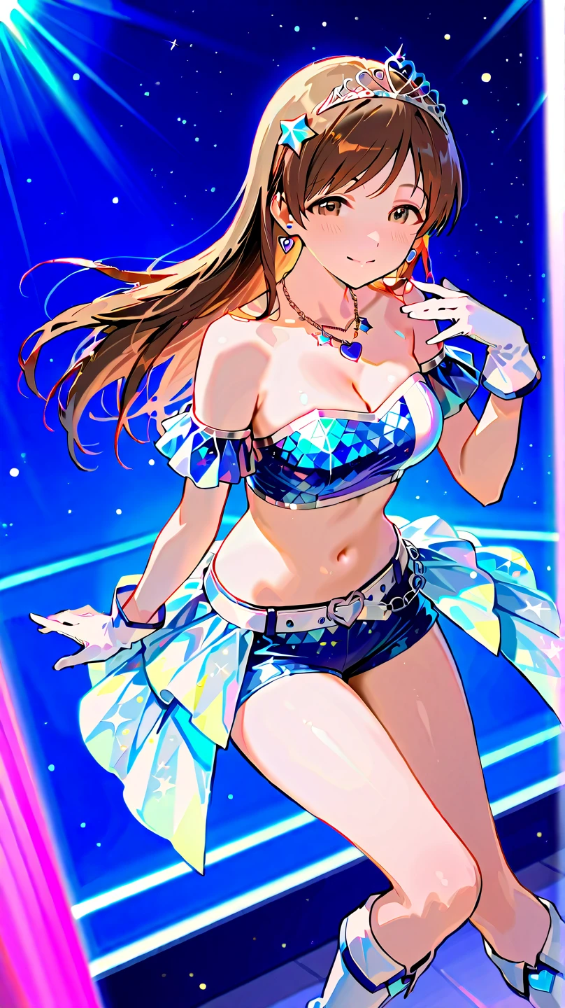 (Solo, 1girl in), (absurderes, ,hight resolution, official wallpaper, poster for), (masutepiece, Best Quality:1.2), (Illustration, Realistic), (perfect detail, highest details, ighly detailed), Dramatic light, Tsukino Usagi, (Sailor Moon, Blonde hair, Twin-tailed, circlet, Jewelry, Crescent Earrings),((Print Lingerie), (print bra), (printed panties), white thighhig), (dian, mall, Clothing Stores, materia), (blush, excited, Happy, Smile, Open mouth, shopping bags, gushing, Sweat),Long legs,high-heels,full body Esbian,Moderately meaty
