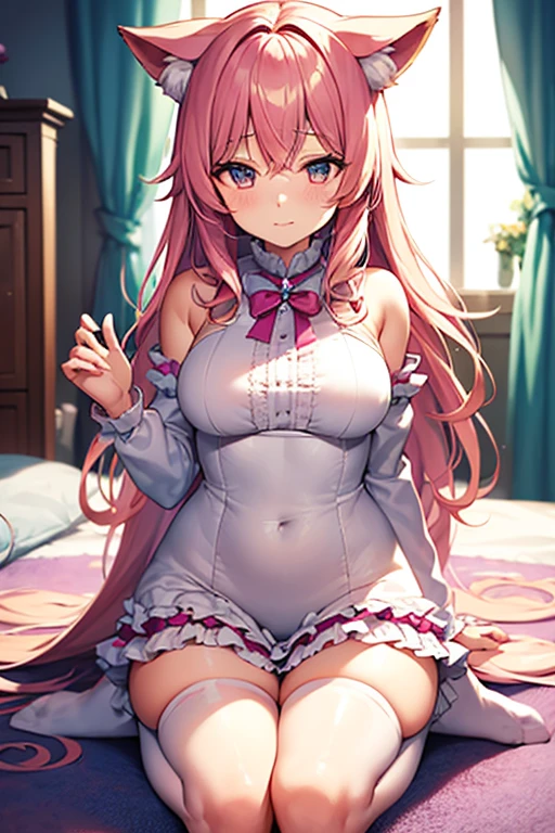 1sangonomiya kokomi, (Masterpiece, Best Quality, High Quality:1.4), professional artwork, Intricate Details, field of view, sharp focus, detailed painting, masterpiece, cinematic lighting, (vivid lighting, vibrant colors, (mature female, milf:1.1), (curvy:1.1), (sitting, on bed, panties down, masturbating, spread legs:1.15), room, (cowboy shot:1.1),
(Pink hair:1.05), long hair, ultra detail hair, ultra detail face, perfect eyes, perfect face, earrings,, blush:1.2),
shirt, (black thighhighs, garter belt:1.1), (white shirt ), big ass, thights,, focus:1.1),