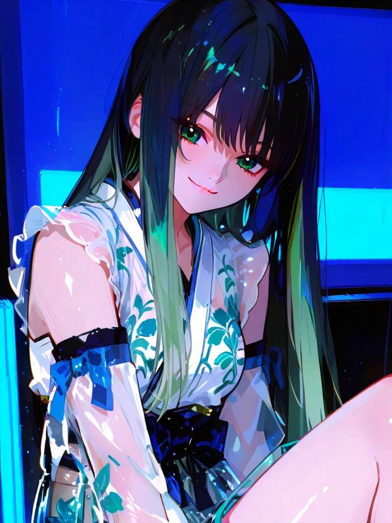 "Ultra-high resolution (8192K) watercolor illustration capturing the serene moment of a girl with straight black hair and blunt bangs relaxing in her otaku-themed room, blending hyper-realism with surreal elements to create an immersive geek paradise.
Central focus:
A young woman with a distinctive hairstyle - straight black hair with perfectly cut bangs (pacchin okappa style)
An intricately detailed otaku room filled with collectibles, manga, anime posters, and gaming paraphernalia
The girl in a relaxed pose, interacting with her surroundings in a way that blurs the line between reality and fantasy
Character details:
Hair rendered with impossible precision, each strand a miniature black river reflecting the room's colors
Eyes that contain entire anime worlds, with reflections of her favorite characters
Clothing that subtly incorporates otaku culture references in its patterns and textures
Room elements:
Walls covered in anime posters that seem to come to life at the edges
Bookshelves filled with manga, each spine a tiny masterpiece of typography and art
Figurine collections with impossible detail, some appearing to move when not directly observed
Gaming setup with screens displaying fractals of game worlds
Atmospheric effects:
Soft, warm lighting reminiscent of a cozy afternoon, with light particles visible in the air
Subtle motion blur effects suggesting the transition between reality and imagination
Time dilation effects visible in certain areas, hinting at the timelessness of otaku passions
Color palette:
Rich, vibrant colors associated with anime and manga, balanced with softer tones for a lived-in feel
Gradients that shift between real-world hues and fantastical color schemes
Strategic use of white space to highlight key elements and prevent visual overwhelm
Technique showcase:
Wet-on-wet techniques creating seamless transitions between real and imagined elements
Dry brush details for textures on figurines, manga pages, and the character's clothing
Controlled
