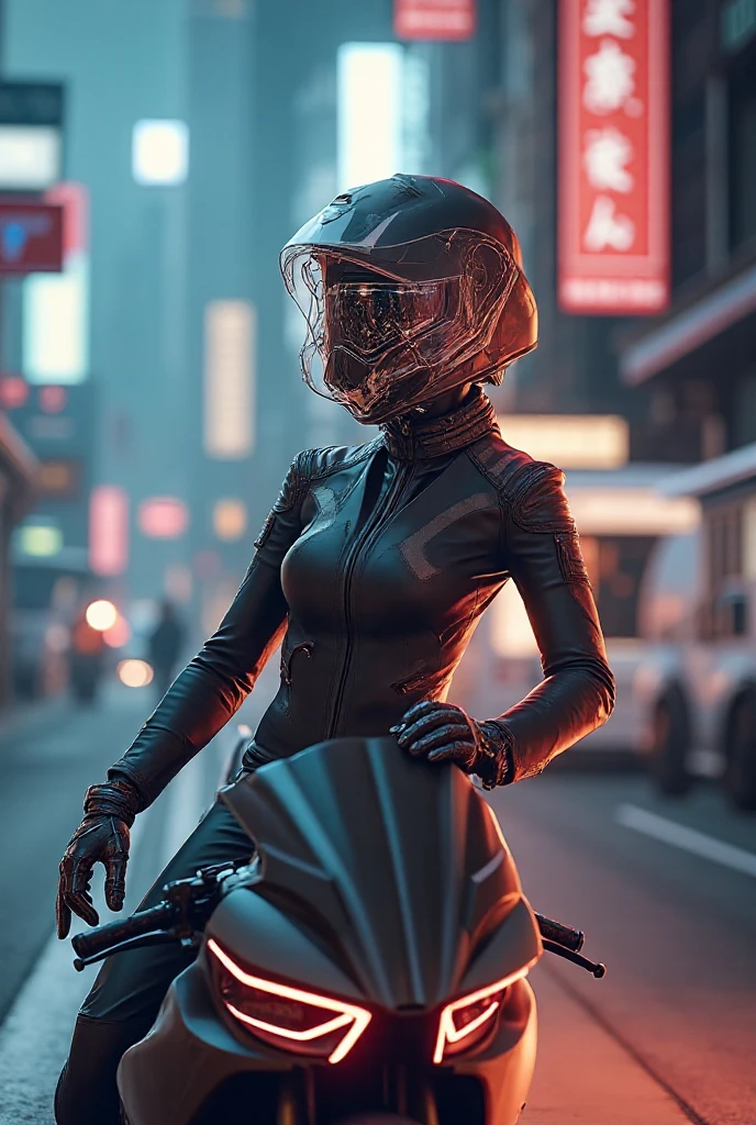 Korumi with motorcycle helmet