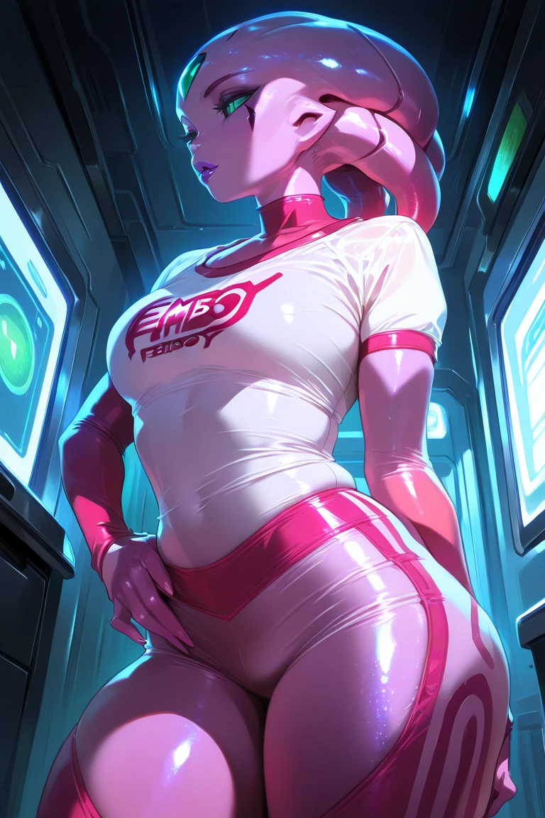 (best quality,4k,8k,highres,masterpiece:1.2),ultra-detailed,(realistic,photorealistic,photo-realistic:1.37),1girl,asian,blue eyes,pink hair,topless,small breasts,beautiful detailed eyes,beautiful detailed lips,extremely detailed face,longeyelashes,erotic,sensual,elegant,graceful, Light Grayish Blue background