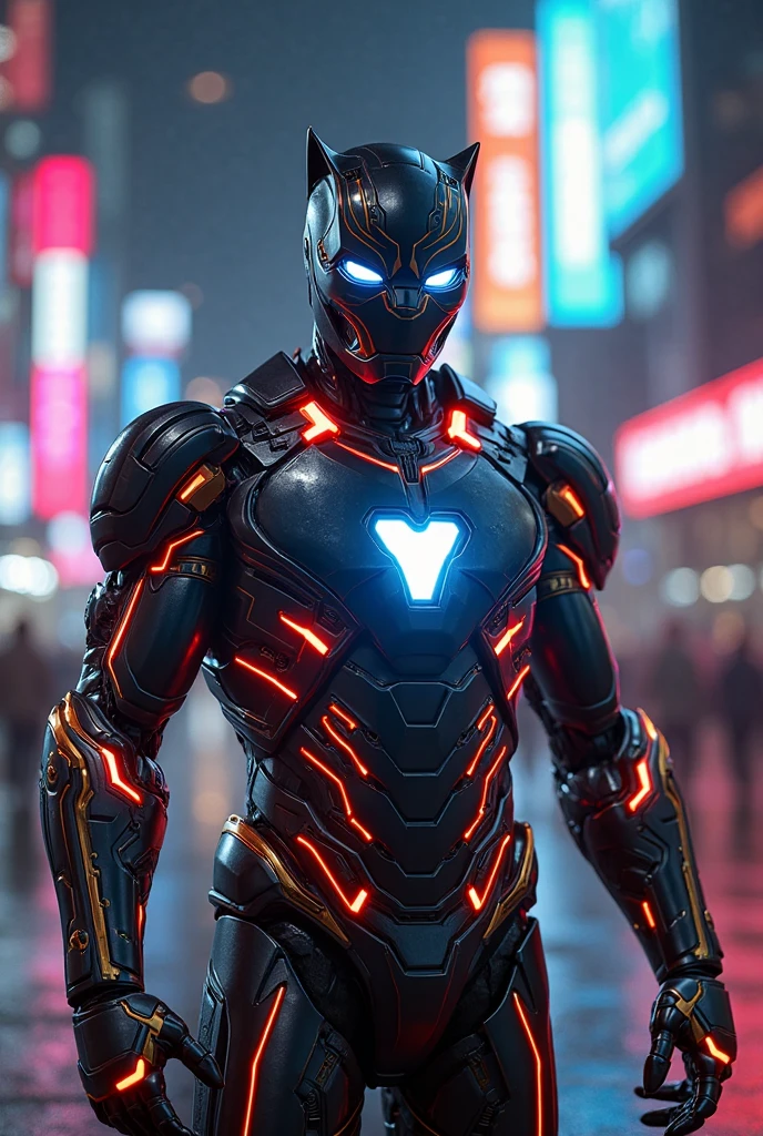 Hope full, optimistic, superhero, male, sci fi, wearing a cool happy mask and tech suit