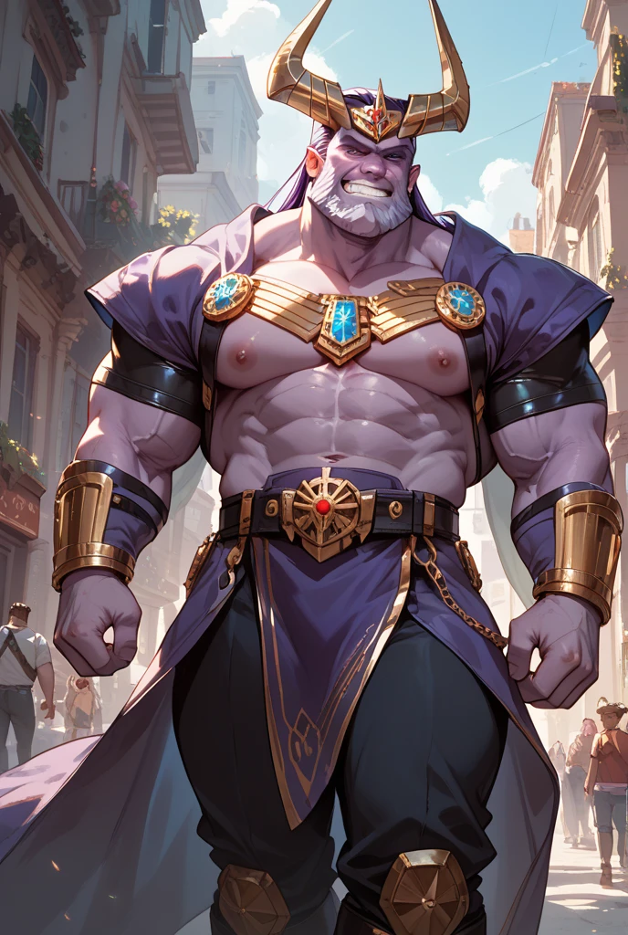 burly virile hairy elf, in a suit of armor, a himbo muscle daddy, middle-aged dilf, hirsute, overmuscular and musclebound, bulging veiny muscles, a warrior's build, a bodybuilder's physique, long bushy and a thick mustache, a square jaw, handsome and dreamy, rugged and manly, grey hair, a gladiator in the arena