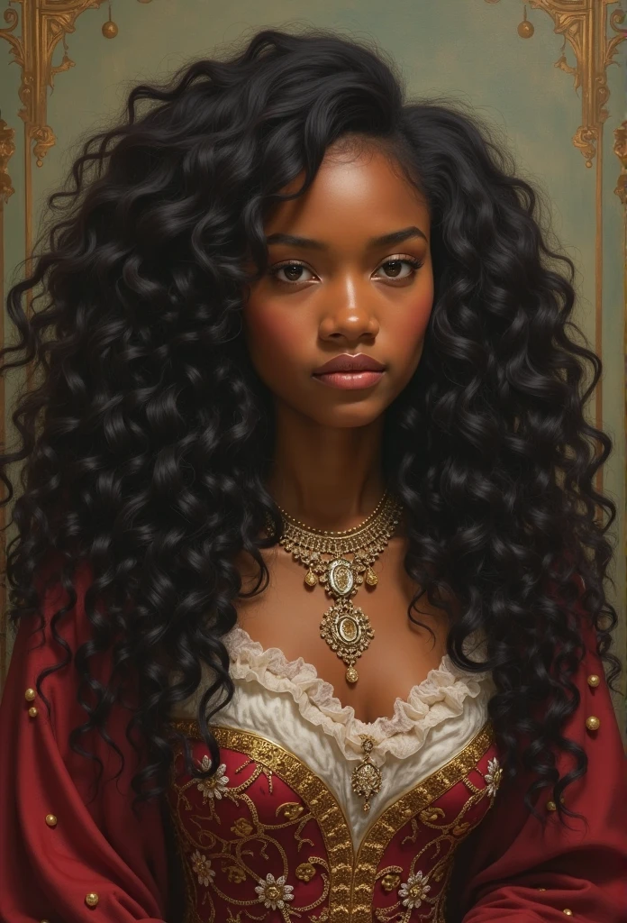 A Victorian era black girl rich with long locks
