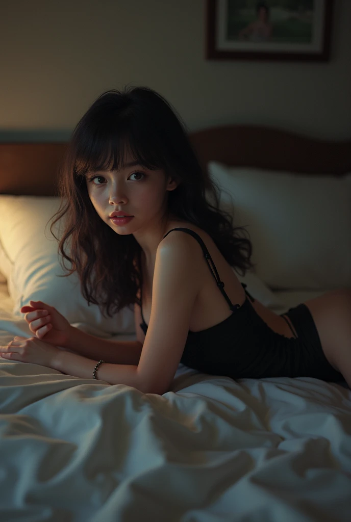 Kasumi, brown eyes, (best quality, ultra-detailed), (realistic:1.37), beautiful and detailed face, ultra-realistic texture, delicate face, delicate body, red lipstick, bright colors. High definition, 8K, well defined legs, expression cute smilling 