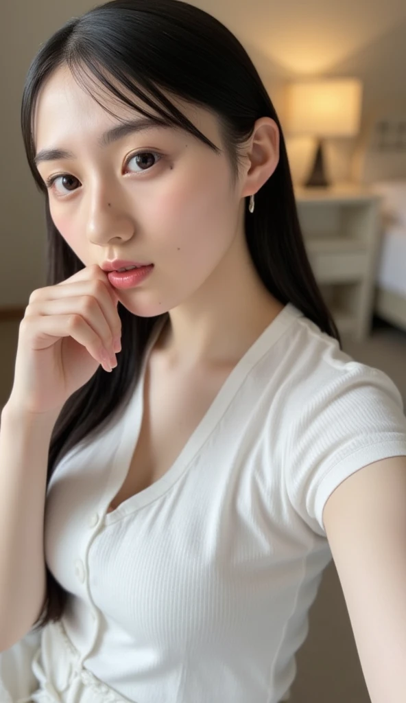 ((Highest quality, 8k, masterpiece :1.3)), one person's, smile, whole body, Slim face, Beautiful woman, (Dark brown hair), Full-length dress :1.1, Ultra-realistic pantyhose、Highly detailed face, Detailed eyes, double eyelid, Blur the background, Slim face, city, outside, street,
