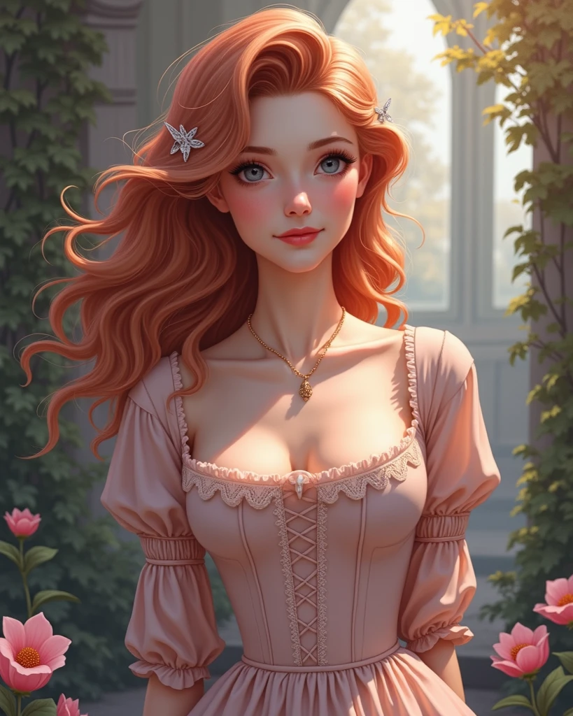 Magical girl française, aux couleurs de l'alsace, avec beaucoup de rubans, mignonne, cheveux châtains, yeux verts
