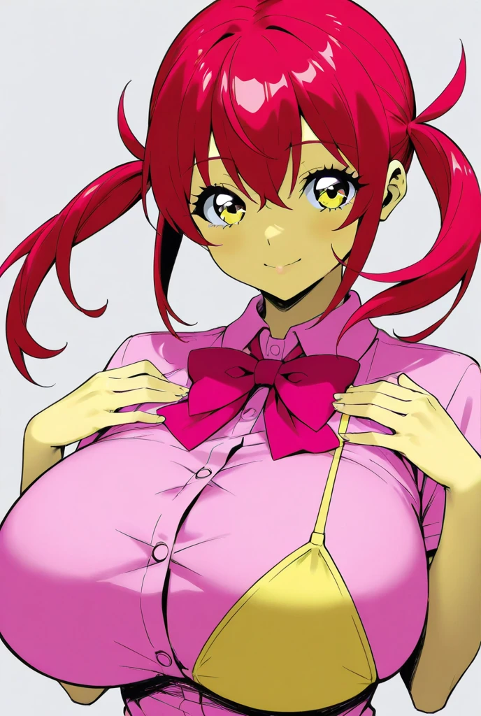 1 girl、Blushing cheeks、shyly smile、optic、large full breastini heart pasties、hair pin、a necklace、piercings、Crawling on all fours on the bed、depth of fields、lickling lips、Tongue licking、Glossy reddish-brown shorthair、Black eyes、clavicle、Beautiful fingers、Hourglass body, Big round breasts, large breasts, nipples shot, lift breasts, breasts lift, Naked women, open legs, hip up, up hip, Make up, eye shadow:1.2,