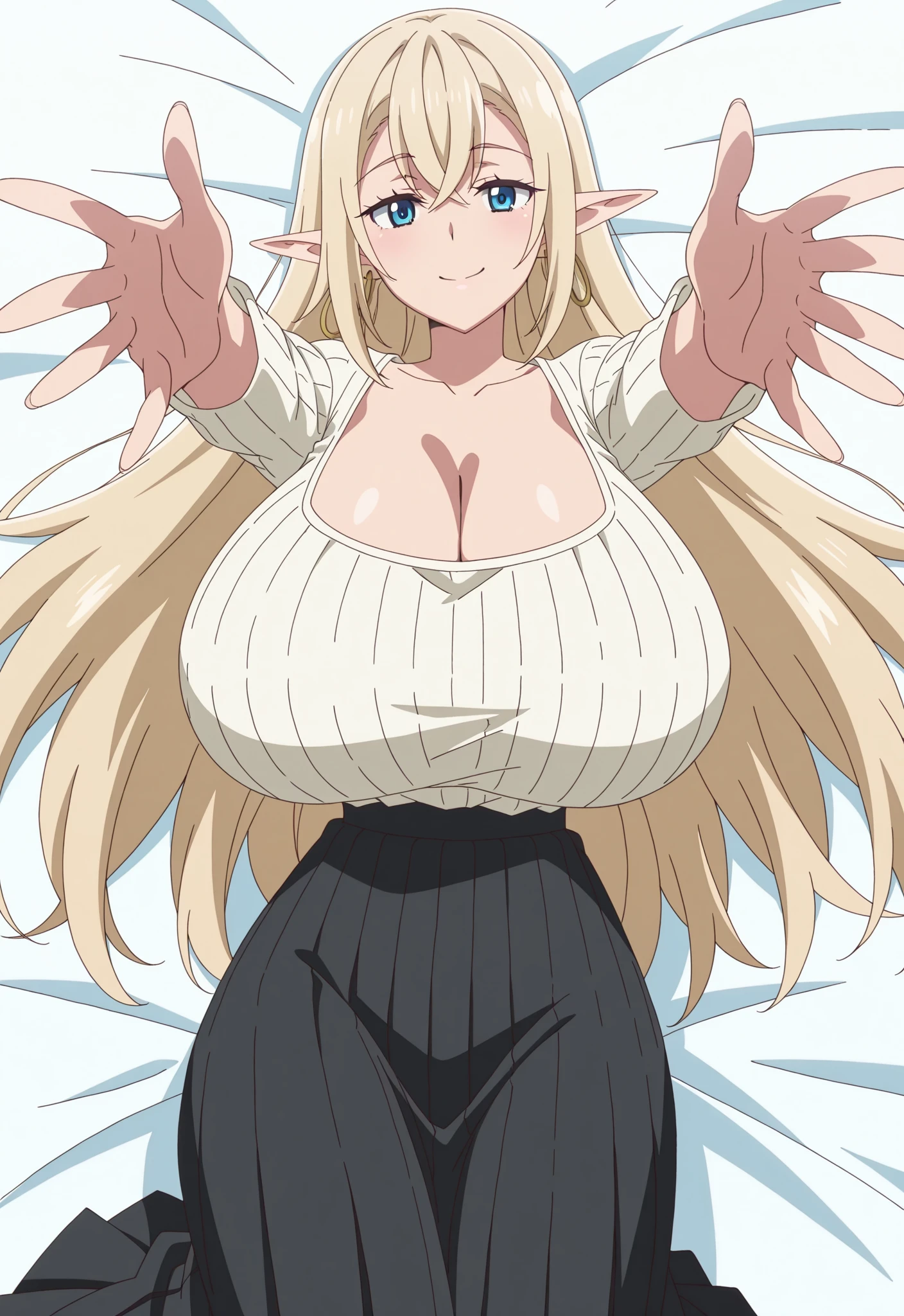 best quality, sharp focus,
shiny skin, 1girl, solo,
<lora:18master:0.85>,
<lora:hyejin manhwa-lora-nochekaiser:0.95>, hyejin, blonde hair, animal ears, rabbit ears, parted bangs, long hair, forehead, sidelocks, blue eyes,
(Alternate Dimensions Muddy Footprints:0.7),
(huge breasts:0.85), outline, looking at viewer, slight smile,