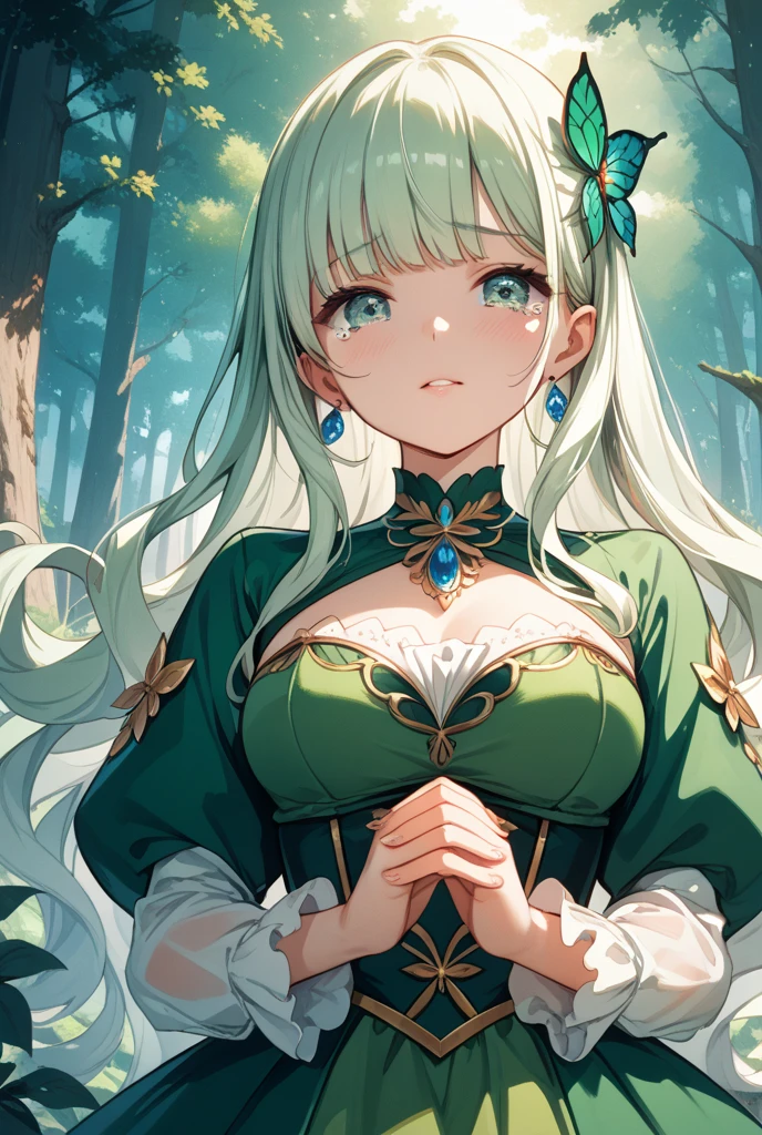Marie-Antoinette in a light green attire