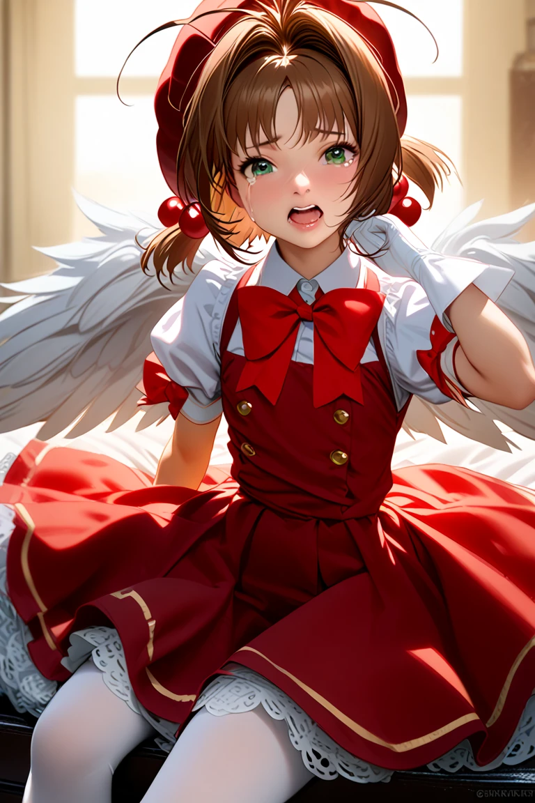 Twin tails, Card Captor Sakura_Sakura Kinomoto, uhd, retina, masterpiece, ccurate, anatomically correct, textured skin, super detail, high details, high quality, best quality, highres, 4K