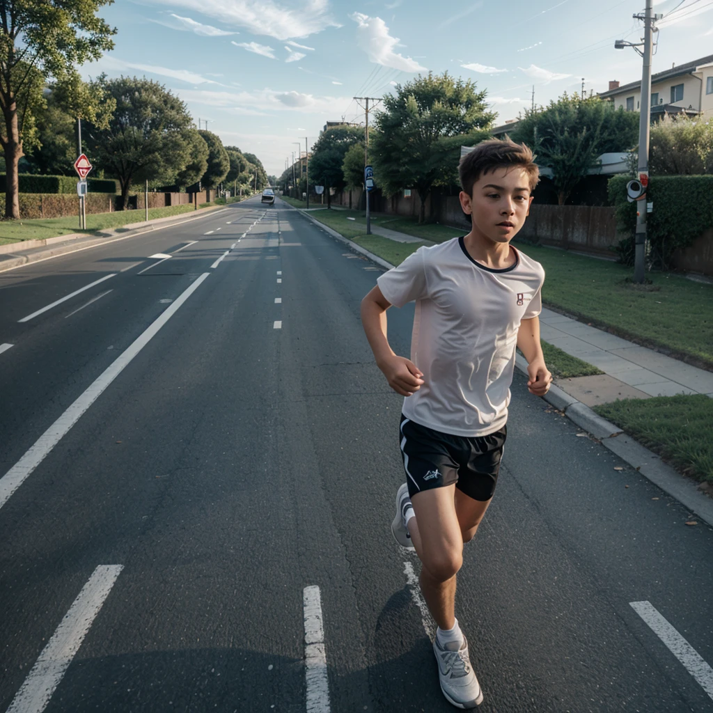 A Boy running with Fear and A Ghost was Chasing him Back 