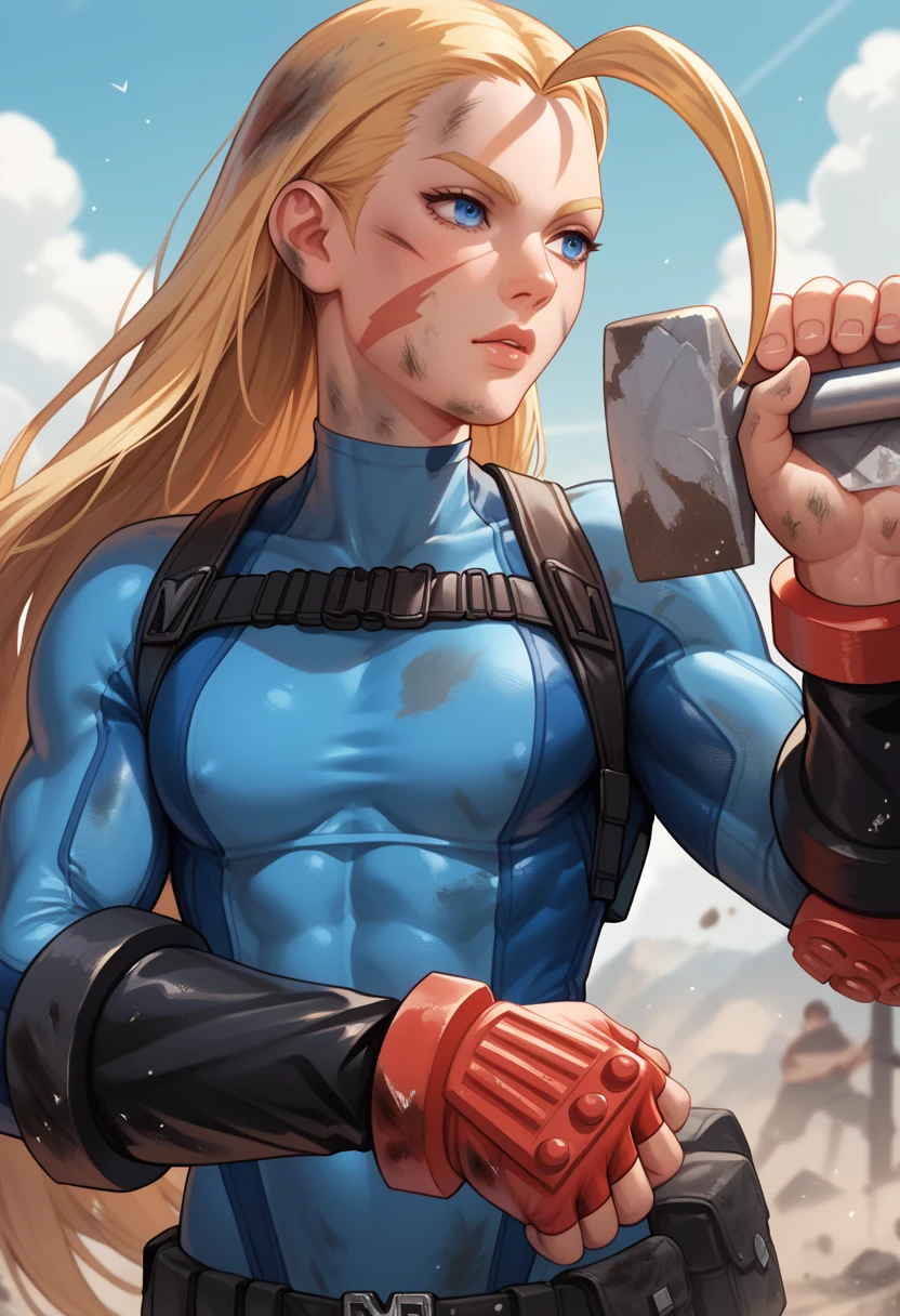 Highly detailed, High Quality, Masterpiece, beautiful, PepePunchMeme, <lora:PepePunchMeme:1>, 1girl, Maria solo, blue eyes, blond hair, long hair, shirt, white shirt, denim microshorts <lora:Maria:1.2> <lora:GoodHands-beta2:1> <lora:easy_sticker:1> sticker, color, simple background, solid outline