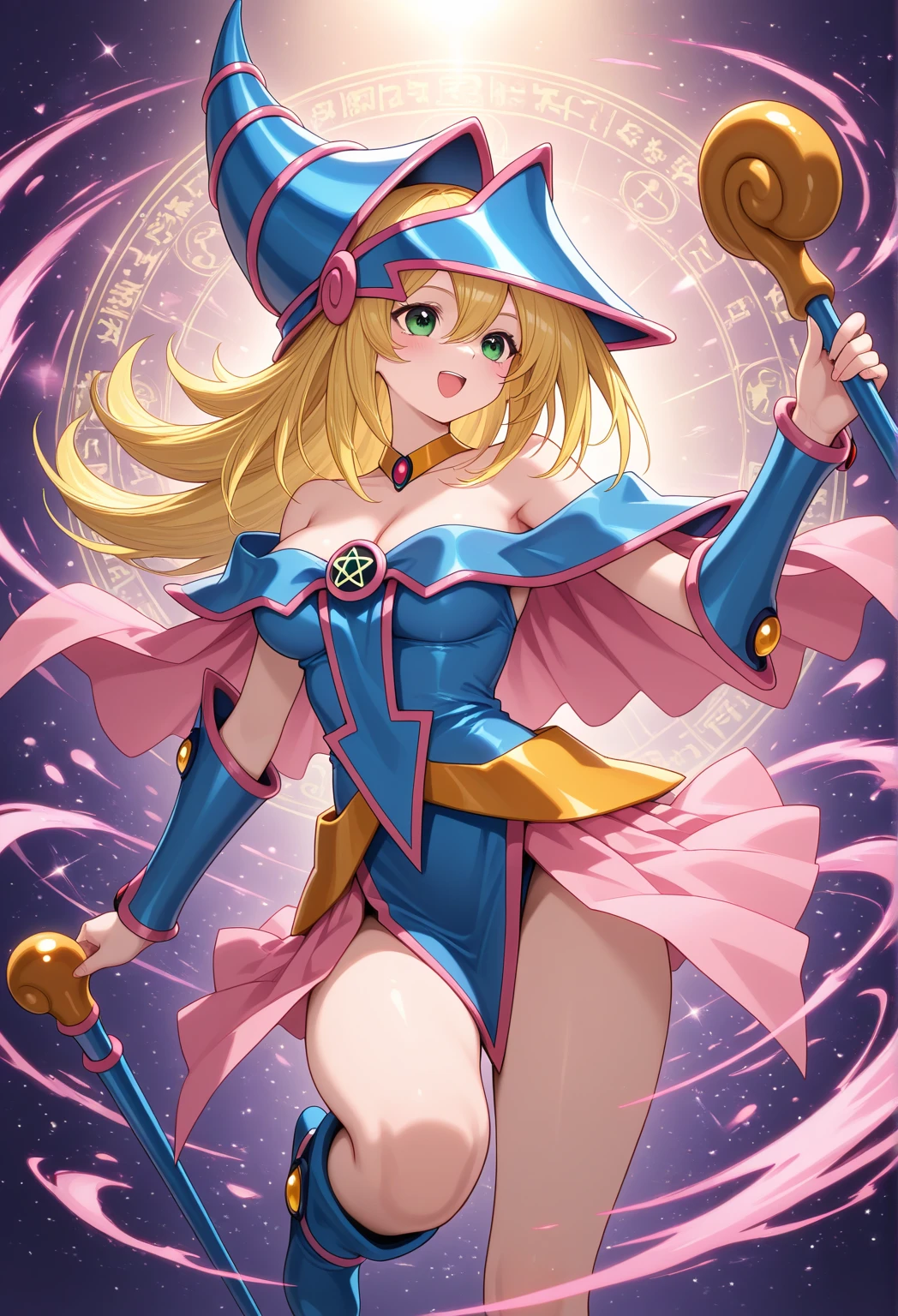 ((dark magician girl)),((Highly detailed background:1.0)), ((highest quality)), ((masterpiece)), ((Perfect Face))、