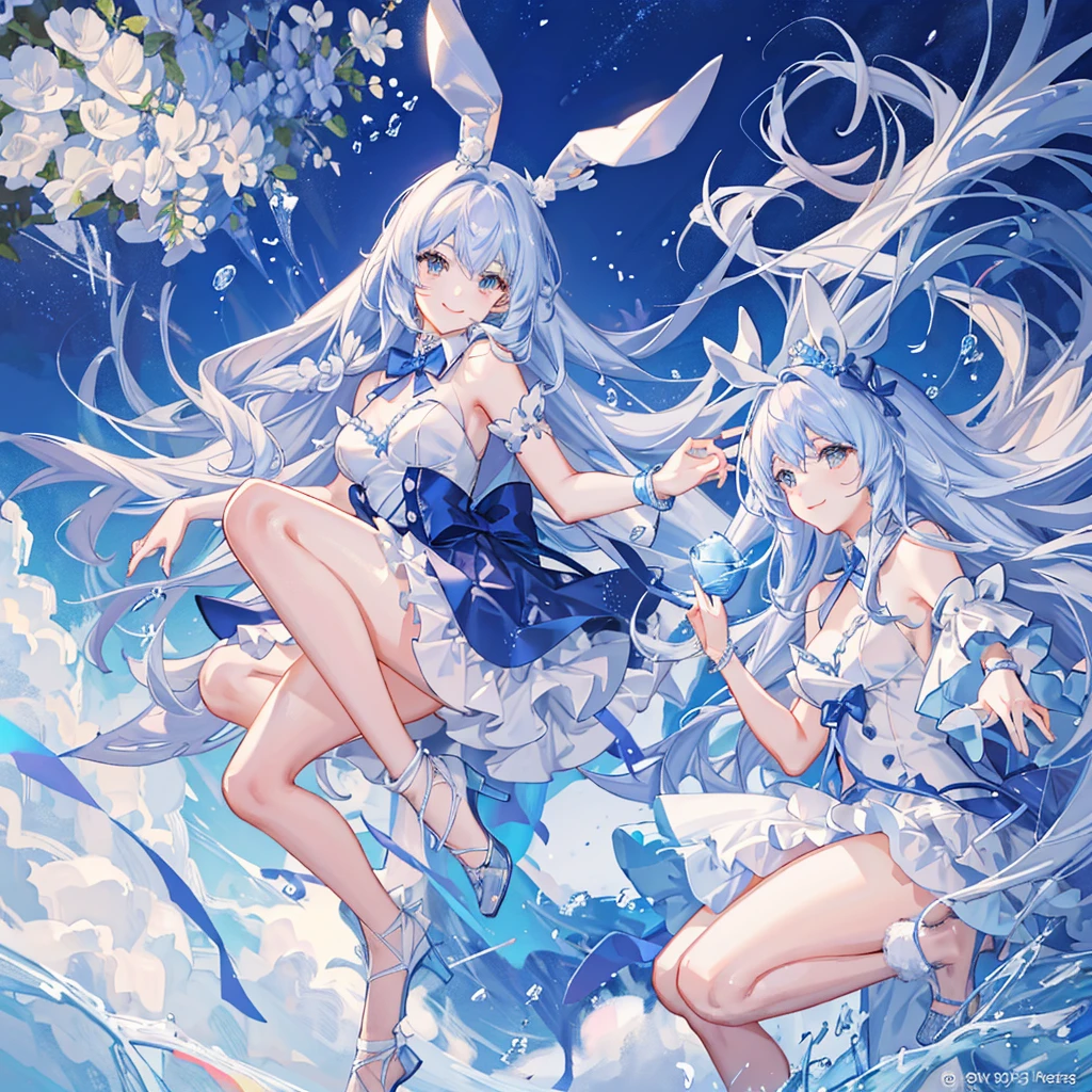 bishoujo anime style,Yogurt Spirit,flat chested ,white hair,Yogurt cup in hand,