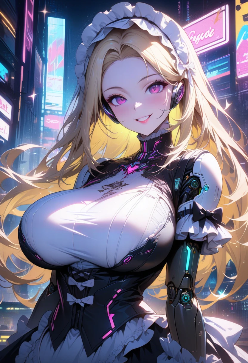 (masterpiece:1.3), High resolution, Very detailed, Very detailedな CG Unity 8k 壁紙, practical, photo-practical, RAW Photos, Beautiful and delicate face, White skin, practical glistening skin, Delicate fabric texture, Detailed hair texture, Perfect body, Pretty face, Accurate, Anatomically correct, Very detailedな顔と肌の質感, Natural neck length, (Beautiful Hands), (White skin:1.2), Sweating of the skin:1.2, Thin legs, Thin legs, Sexy thighs, Sweating of the skin:1.1,
rest,
Beautiful Eyes, Symmetrical eyes, Light brown eyes, double eyelid, Sparse eyebrows, (Glossy Lips:1.4), ((Cute smile:1.2)), (blush:1.2),
rest,
(Very cute girl:1.3), (Wearing metallic neon tights:1.2),
(Large Breasts:1.2), (Cleavage, Strong chest, Chest shape, The body is slim:1.2), Toned Abs,
(Dark blond hair, curl, Medium length hair:1.2), ((Asymmetrical bangs:1.2)), (Upper body shooting:1.2), (Looking up at the audience:1.2),
rest,
((Leaning forward in a cute pose:1.2)), (Supergate at night:1.2),
rest,
((Blue Neon Light:1.3)),Huge , Abnormal breast swelling, The rib cage is larger than the shoulder blades, Large Breastsと細いウエスト,(Huge breasts:1.2),Moisturized Skin((Villain))((非常Huge乳房)),((The original skin is visible through the grooves))