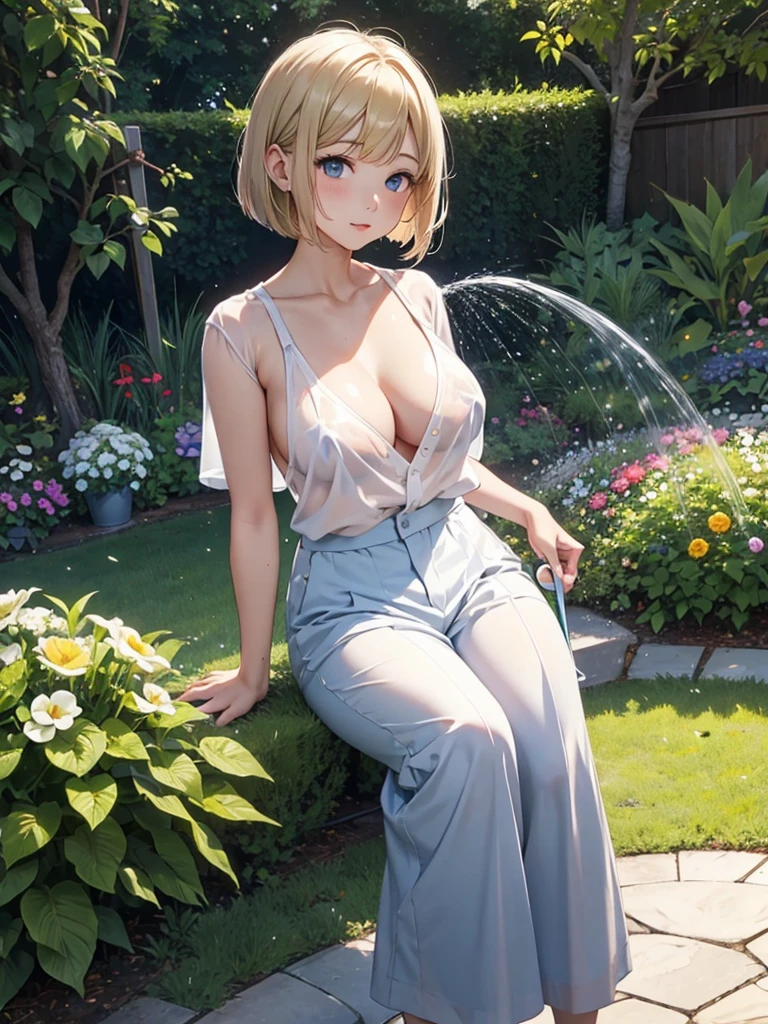 absurdres, (masterpiece, best quality), (ultra-detailed), extremely detailed, super high resolution, (Top Quality photorealistic Illustration), (Super Definition), (best quality,masterpiece:1.0),(cute illustration:1.3), (high Saturation:1.2), highres, ultra-detailed, 32k,8k resolution, intricate details, cinematic scene, detailed background, detailed background,(masutepiece:1.2), (Best Quality:1.2), hyper detailed illustration, beautiful artwork,(Extreme detail CG Unity), (8K Wallpaper)、(exquisite lighting and shadow)、(highly dramatic picture)、(cinematic lens effects),strong light coming in, BREAK (dynamic angle:1.6), (close to viewer:1.6),from below, depth background, in the Poolside, pool, splashing, blue sky, windy, rim light, sunlight, beautiful lighting, strong light, widely, (girly standing:1.3), ((looking at viewer)), BREAK 1 girl, (us1),blonde hair, (purple eyes), ,short hair, short bob cut, (straight hair:1.8), cute girl, (round face:1.6), (baby face:1.6), (kawaii:1.6), (cute:1.6), ( face:1.6), (round eyes), (ultra-detailed brilliant big eyes), (large pupil), ((shiny skin)), ((pale skin)), (shy), (blush), smile, BREAK (show off nipples:1.8), (very small side tie panties:1.8), medium breasts, (small nipples:1.2), (small areolas:1.2),(panties aside:1.8),(pussy line:1.2),
(skindantation:1.2), (smile:1.2),