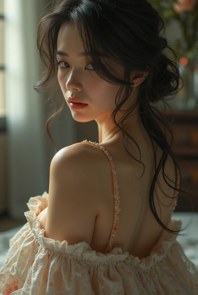 Beautiful Japanese woman in underwear