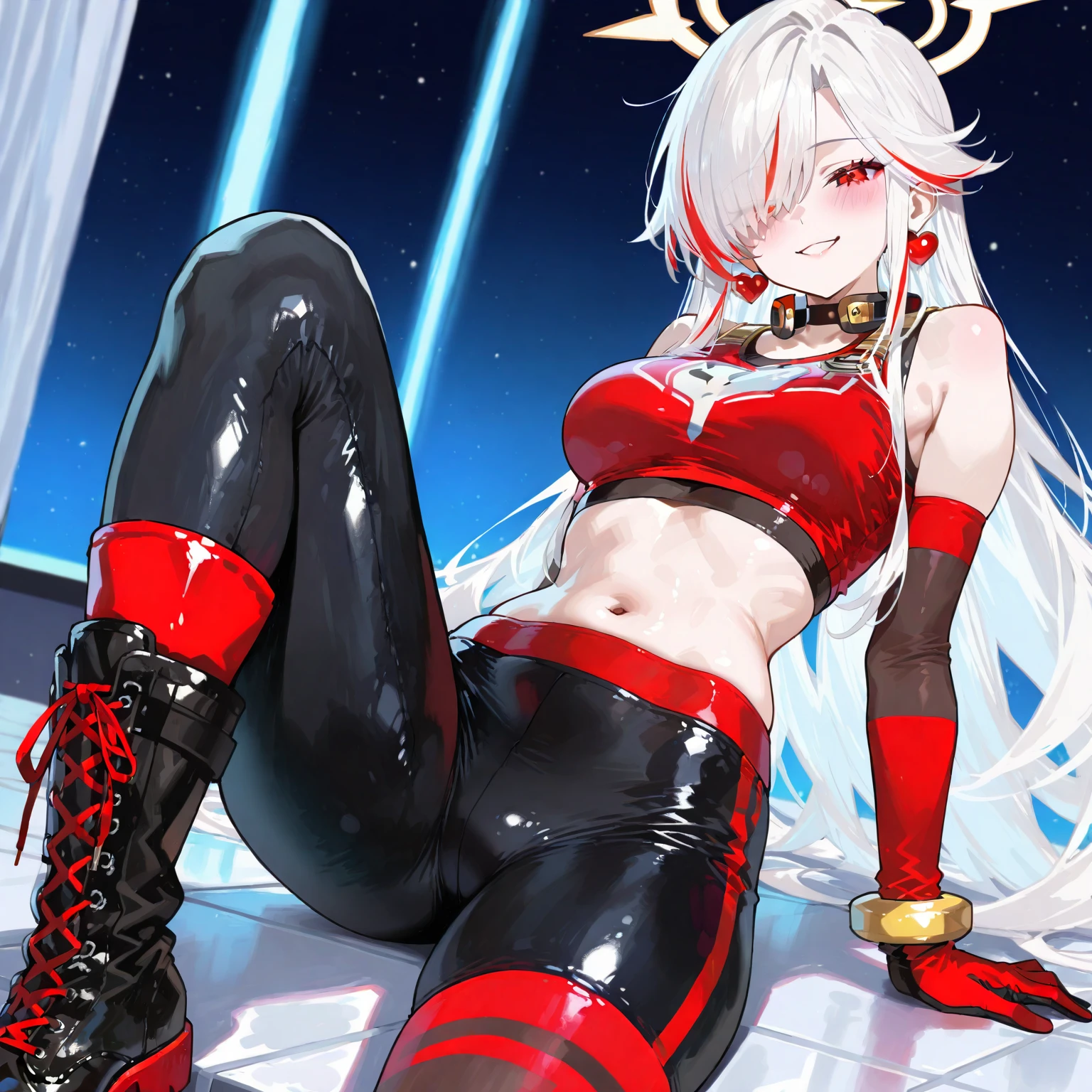 Highest quality, Highest quality, High quality illustrations, masterpiece, Ultra-high resolution, Detailed Background, club, Disco, Absurd, Perfect Anatomy, Performance, Good lighting, Shadows in the movie(kemono, Furry Personification), Rubber suit, Rubber Suit, latex, Earrings, Bunny Suit, Fishnet tights, male, White Skin, null bulge