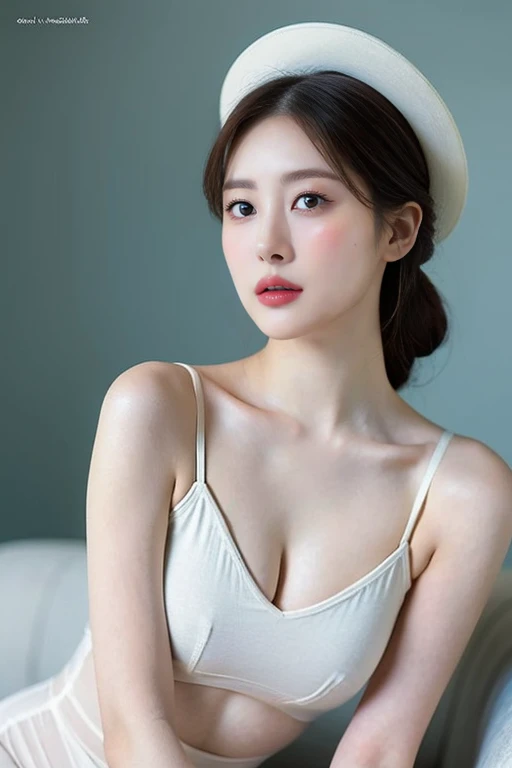 (lifelike,high resolution:1.3), A slim girl, The face shape and eyes are super delicate,black hair,red glossy lips,(beautiful face), (best quality), (Super detailed), (Extremely detailed CG unified 8k wallpaper),((sexy)),(White background),(A little cleavage),sexy的样子,big eyes,(standing),(air bangs)Eyes look at the audience,Teardrop-shaped breasts,soft breasts,very realistic breasts,The character is centered,Fold your hands to your chest