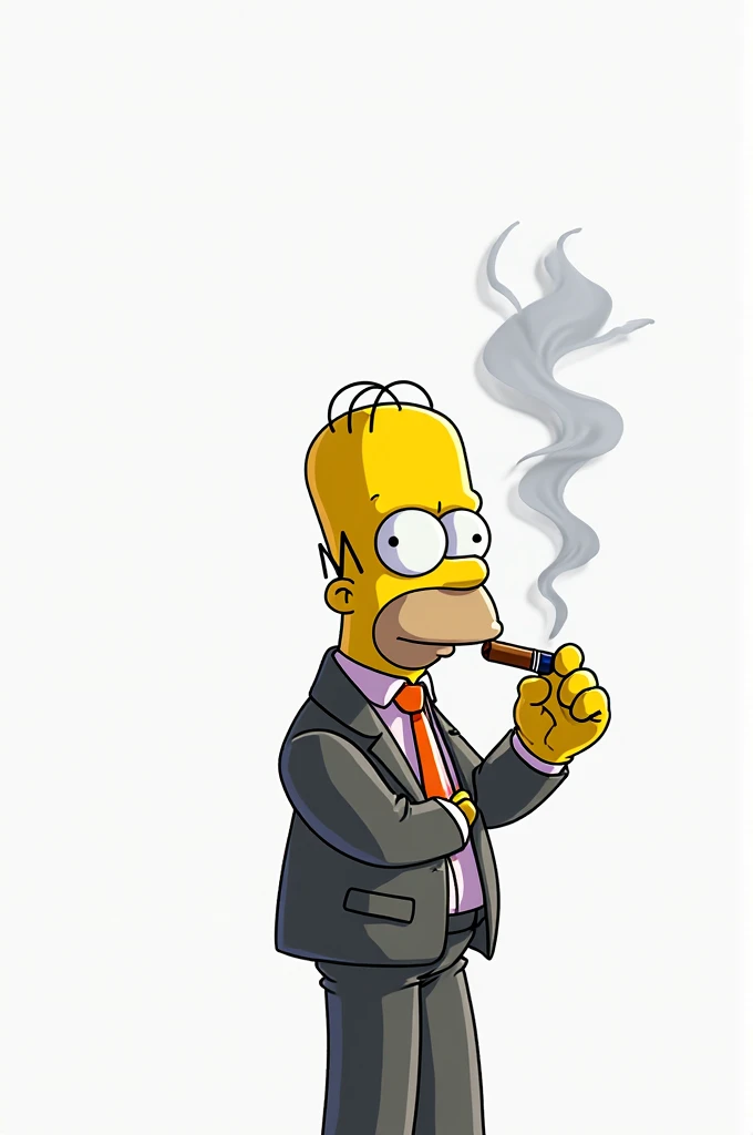 Bart Simpson , mobster smoking , with black suit