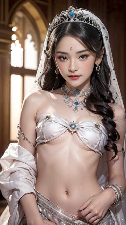 Top Quality, Masterpiece, Ultra High Definition, Realistic, One Girl, Shoulder, Smile, Black Hair, Erotic Lingerie