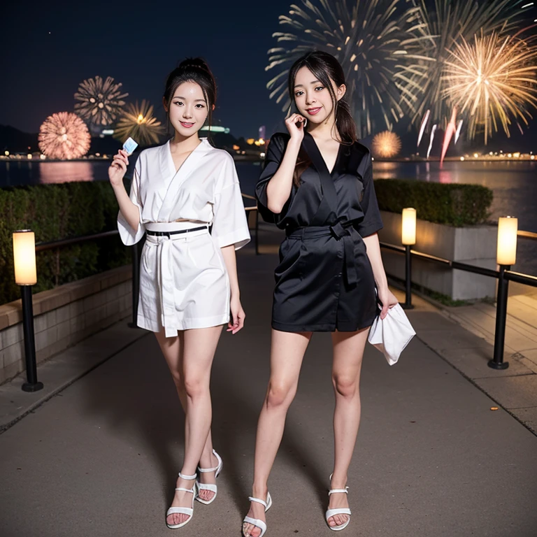 (top-quality、8K、32K、masterpiece、nffsw、Photorealsitic:1.4)、(细致背景)、Pictures of cute women、(maior)、(Tons of fireworks)、(On the roof of a high-rise building)、(Rooftop Night Pool)、(Pool Party)、 ((Dubai、Skyscraper、Night view of Bill Street))、perspiring、wetted skin、Large pool、((3 women))、A smile、cheer、nigh sky、(milkyway)、(shooting stars)、Novel swimwear、Retro swimsuit、A sexy、erotick、Making noise while watching the night sky