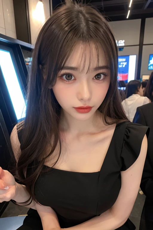 beautiful girl、double eyelid、Big、Black Hair、Long Hair、Fair skin、delicate、Selfie、camisole、Small breasts