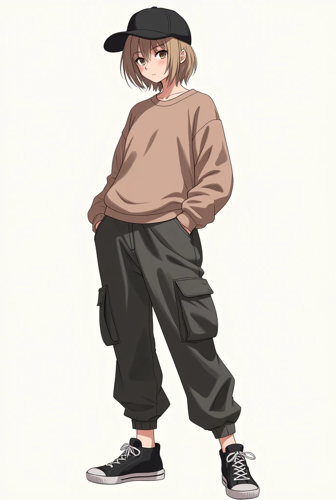 sakuraTheLast sweat, woman, mature female, solo, short hair, sweater, long sleeves, red hairband, sandals, green eyes, forehead mark, capri pants, full body, badass, inexpressive, standing, crossed arms, leaning on a brown wall, waiting, indoors, <lyco:BetterHands:1.0>, <lora:DetailLora:1>, <lora:sakuraTheLastV7-000018:0.8>
