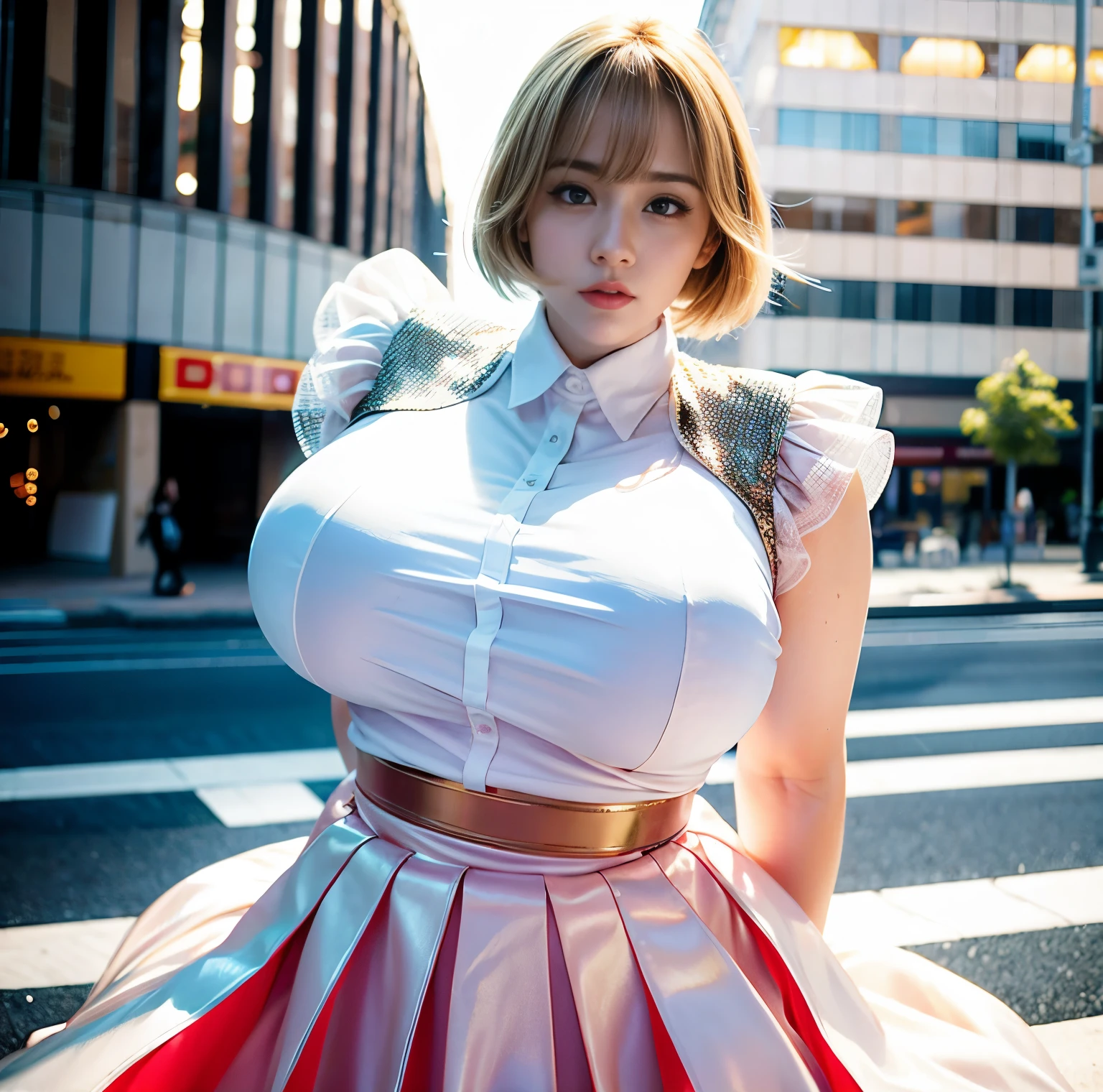 8K、real image、detailed、masterpiece、Highest image quality、highest quality、(((Big breasts that are about to burst:1.8)))、((huge cleavage:1.8))、 ((breasts are sagging)), (fat belly fat: 1), muste piece, official art, 非常にdetailedなCGユニティ8k壁紙, (Creative: 1.2), (Reality: 1.4), high resolution, 超detailed,amazing, cinematic lighting, (1 girl:1.4 ), (brown|black hair:1.4), short hair like men、 (realistic skin:1.2), 美しいdetailedを持つ大きな胸の美しい女の子, 非常にdetailedな目と顔, 美しいdetailedを持つ目, 超detailedで美しい, red face, embarrassing,(shy smile:1.4), eyes are black, model shooting style, Full body shot, Depth of the bounds written, whole body lens, short hair like men、loose belly, Chubby body type、perfect hands, detailedな手指, big bellyとbig bellyを持つ女性, she has a fat round belly that jiggles, her belly is thick and round, big belly, chic physique, オッパイのProfessionalポーション, explosive body swelling,extremely swollen waist,
Alafie cosplay wearing a white dress and pink and white accessories, , anime , anime girl , Cosplayers, photograph, full-, junko enoshima, Ayaka , Professional , hot topic anime convention, sakura kinomoto, stop 4, haruno sakura, thick, Advertisement