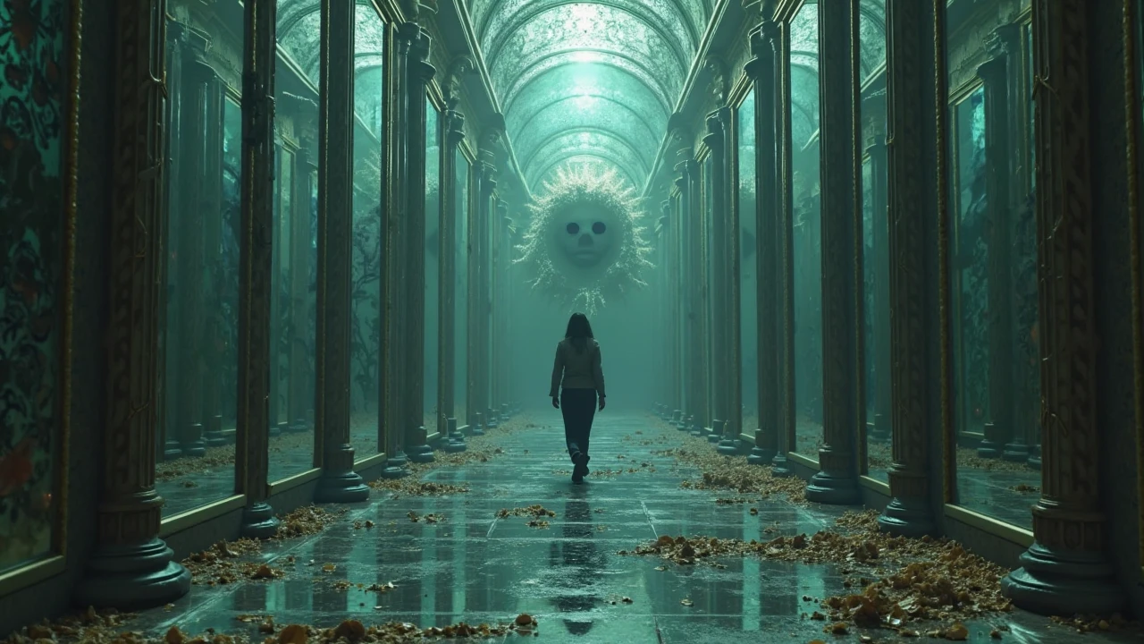 Vomiting perfusion of miniature replicas of your self into an eternal Oblivion, residing deep in you mirror reflection, with no splash back, as your reflection reaches out at you, as they get covered in puke, and parasitic midgets