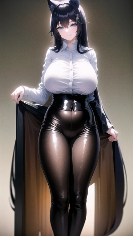 gigantic cleavage breasts,Black pantyhose,No shoes,Transparent raincoat,raining day,Full body like,stand posture