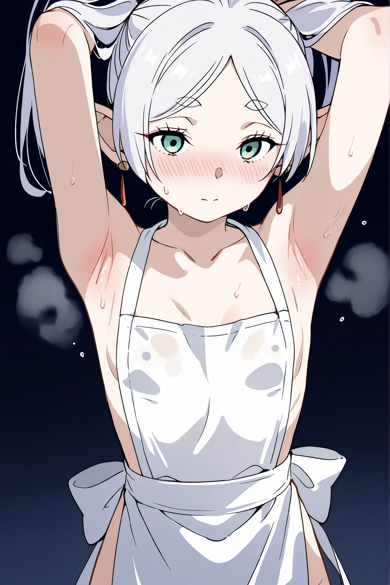 an extremely delicate and beautiful girls with her arms up,(laughing:1.3),big mouth,open mouth,tickling,happy,(frown:1.2),(pain face),crazy smile,blush,sweat,(green feathers),(her armpits tickling with green feathers),Green feathers stuck into the girl's armpits,((trembling)),tears,crying,drooling,(((masterpiece))), (((best quality))), (official art), ((extremely detailed CG unity 8k wallpaper)), (Best character details), ((ultra-detailed)), (illustration), (dynamic angle),