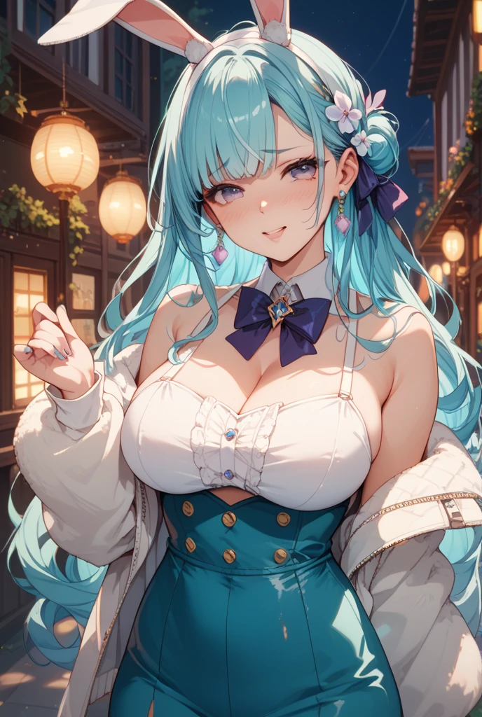 top-quality、Top image quality、masterpiece、teens girl((santa style short skirt、santa style tank top、sixteen years old、 Ager、Best Bust、big bast,wide open breasts、Beautiful light blue eyerest, multicolored hair、A slender,Large valleys、dye one's cheeks red、Red Body Paint、Red Face Paint、be shy、heart mark、Fall into bed、Let your viewers contact you、dishevled hair)),hiquality、Beautiful Art、Background with(( natta、snowflakes falling、Nice and clean room.、Christmas Party、Party Venue、Christmas Lights、Christmas tree、christmas bed)))、masutepiece、depth of fields,