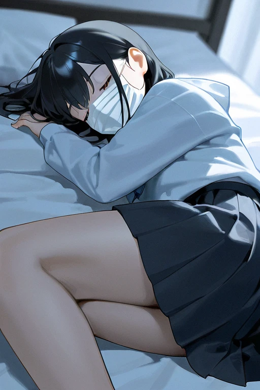 campus，two girls，16 years old，beautiful，hug each other tightly，Uniforms，coat，Short skirt，Bare legs，White socks，sports shoes，emaciated，thin legs，On the snow
