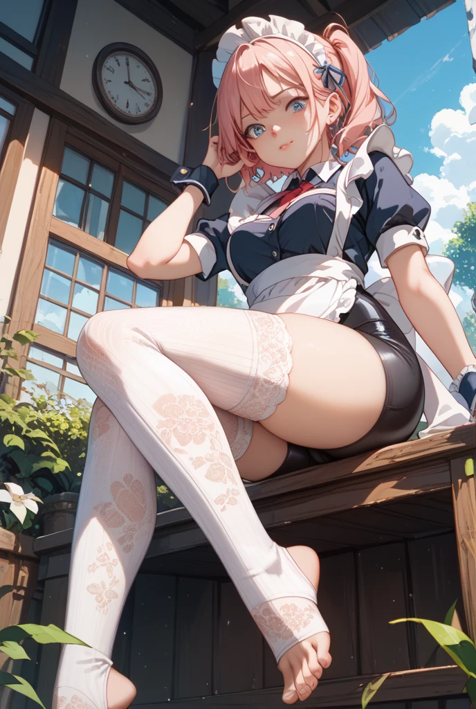 1girl, magical girl, panties,skirtlift,((upskirt)),((pantyshot)),(yellow panty),((Small panties)),(((See-through panties))),(((black pantyhose))),white race panty, ,Are crying,Anguished expression、Embarrassed look,8k,Realistic、Anime illustration,CG