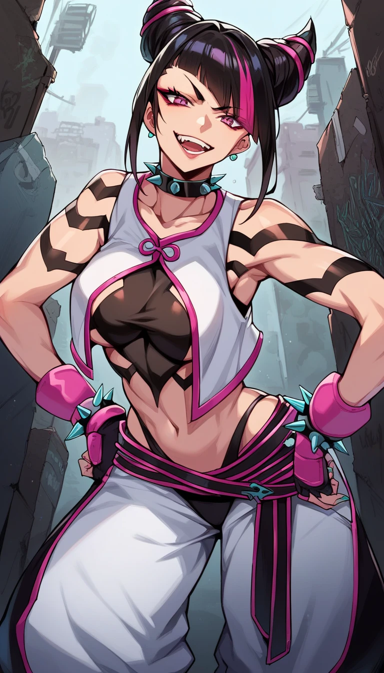 (masterpiece, best quality:1.2), cowboy shot, solo, 1girl, shihouin yoruichi, smile, looking at viewer, ponytail, leotard, thighhighs, white scarf