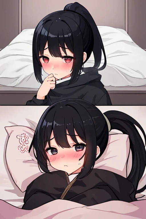 Long black haired girl blowjob under the blanket hentai