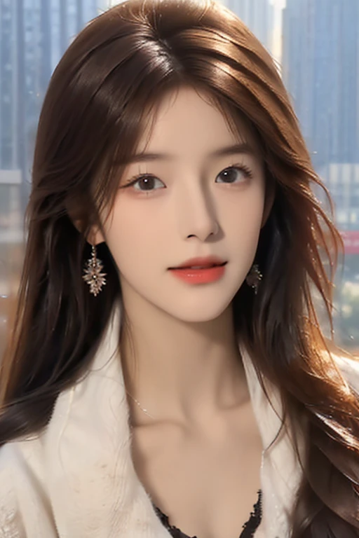 (button up to shirt length: 1.2), (nude wet by rain), (unbuttoned shirt: 1.1), big breasts, deep cleavage, best quality, masterpiece, illustration, very delicate and beautiful, very detailed, CG, Unity, 8K wallpapers, amazing, fine detail, highly detailed CG Unity 8K wallpapers, huge file size, very detailed, high resolution, handsome detailed woman, very detailed eyes and face,  Stunning detailed eyes, light on the face, (Best illustration: 1.1), (best shadow: 1.1), ultra high resolution, (photorealistic: 1.1), (photorealistic 1.2:1.1), realistic face proportions, slim, smile, (makeup: 0.4), (fluffy black eyes: 1.21), black eyes, looking at the viewer, dark brown hair, earrings, necklaces, hairpins, cowboy shots, (irregular irregular skin imperfections, veins, skin wrinkles pores: 1.2), (dark night background: 1.2), (bokeh: 1.4),