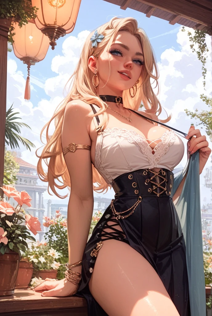 (masterpiece, high quality, best quality:1.1), fantasy style,
woman, long hair, dark brown eyes, blonde hair, lipstick, skirt, top tank,
phonepose, holding cellphone,
extremely detailed, extremely intricate, fine texture, Extremely high-resolution details, detailed hair, sharp focus, vibrant colors, soft lighting,brown eyes