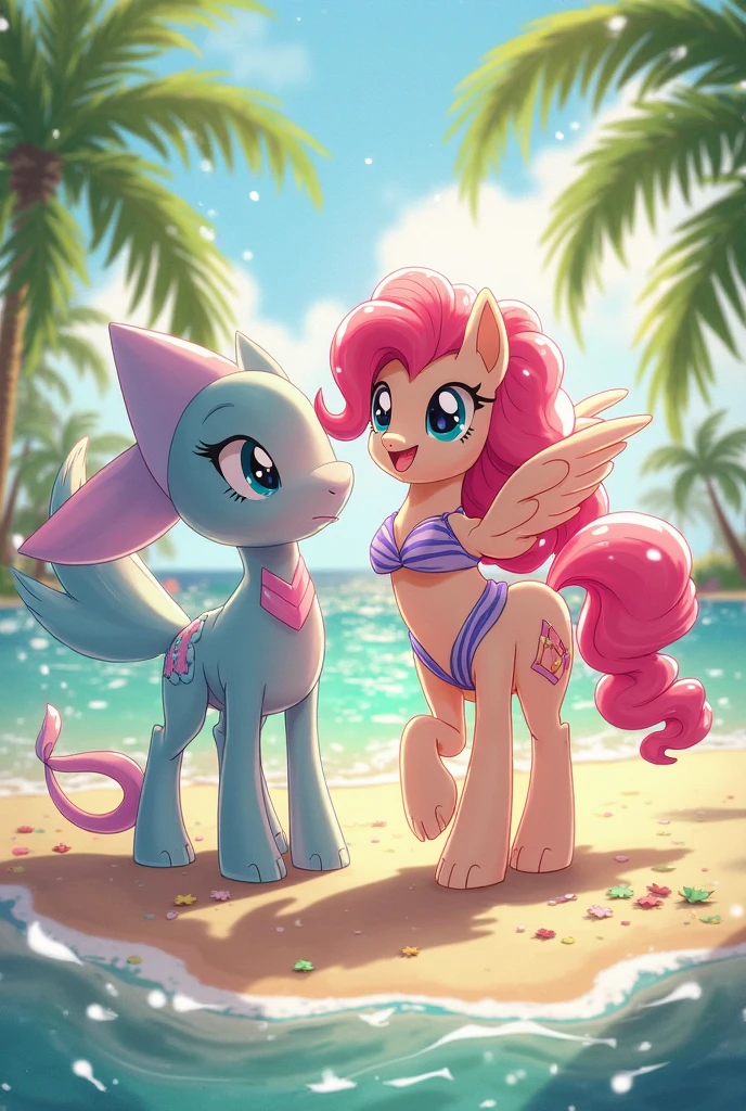 (best quality,4k,8k,highres,masterpiece:1.2), ultra-detailed,HDR,UHD,studio lighting,sharp focus,professional,vivid colors,bokeh, beautiful detailed eyes,detailed eyelashes,vivid eye colors,refined eye contours, ((matte white body)), (((pony))), (((my little pony))), (beach), ((fashion long cut)), colored medium lips, black eyeshadow, bracelets, (((lesbians:1.2))), necklace, rings, (((female gender symbol ob body))), ((blue eyes)), ((red eyes)), (((shimmer red casual bikini set))), (((shimmer pink bikini set))), (cameltoe), ((pink hair)), ((red hair)), ((matte white body)), (((casual bikini panties))), (hairy pussy:1.4), (((fat ass))), (((dominance)))