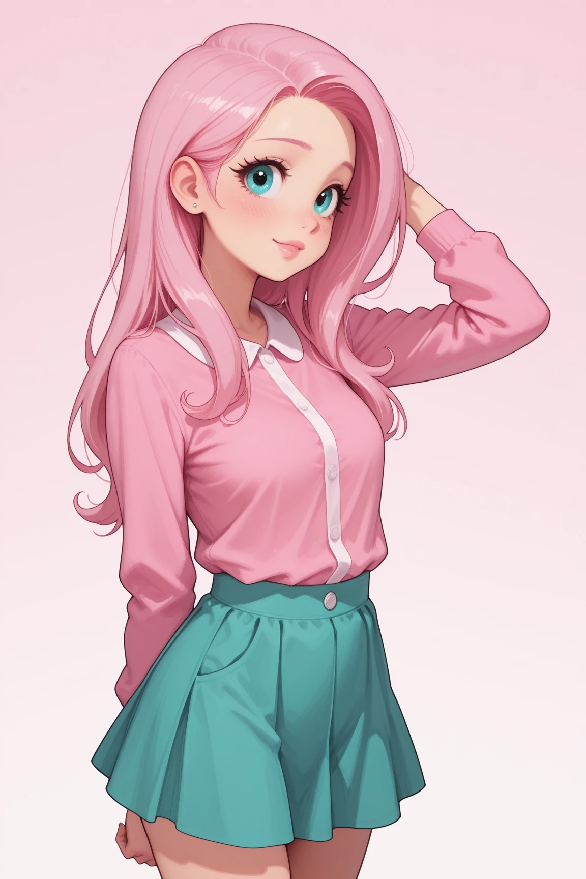 "Kyoto Animation" style anime illustrations, best quality, (cute: 1.1), 8K, (high resolution: 1.2), incredibly ridiculous: 1.3, incredibly fine illustrations, cute girls, (heterochromia, light blue eyes and light green eyes), standing figure, happiness, :d, masterpiece, top quality, absurdity, high resolution, official art, (cute: 1.8), ( Chibi Characters: 1.5), Solo, ((pale pink hair, braids on both sides, cute flower ribbon)), Thin hair, 1 beautiful girl, (cute: 1.8), caregiver, (floral bra, floral panties)) from the bottom, back, changing clothes, changing room, locker, half-naked