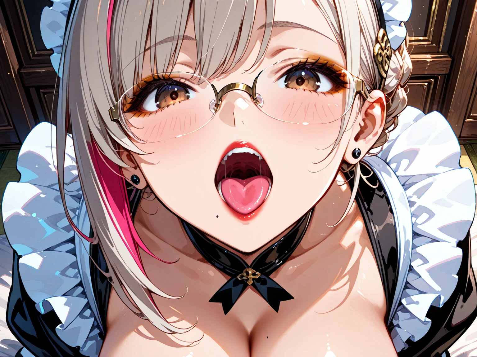 {highest quality、masterpiece、so beautiful、Ultra-high resolution、An illustration、Very delicate and beautiful、Very detailed、CG、wonderful、細かいディテールのmasterpiece、The highest and ultimate art、Very detailed 、CG Unity 8k Wallpaper}、1 girl, Cowboy Shot、Wearing clothes、Sensual、Muscular、plump、(((Super big breasts)))、anime、Short length、(((straightened fingers)))、((((double v concept))))、((((School Backpack))))、(((Backpack)))、((((Squat))))、(((((open legs))))),((((Bow legs))))、((((Buruma, Bloomers(Old Japanese Gym Uniform)))))、((((Nose hook))))、((((POV Squatting Cowgirl))))、((((Sticking out tongue))))、(((Ahegao))),(((Ningguang City,Genshin Impact))),(((Silver Hair、Long Hair、)))