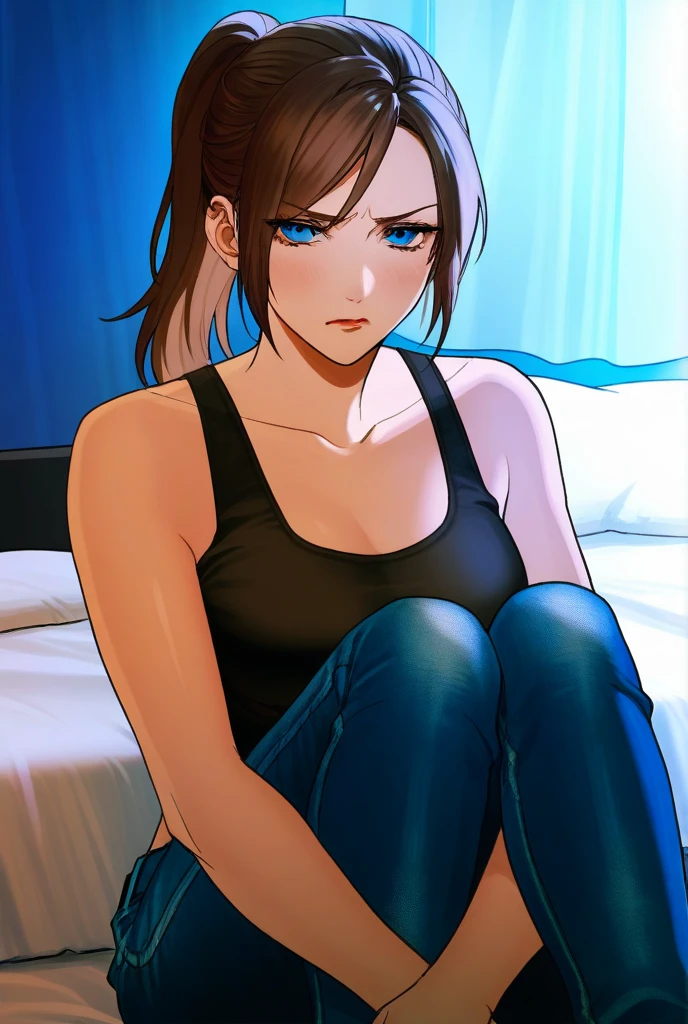 ((masterpiece)), ((detailed)) ,((best quality)) , v1l0l , 1girl, black top